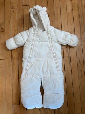 GAP White Puffer Baby Bunting Snowsuit